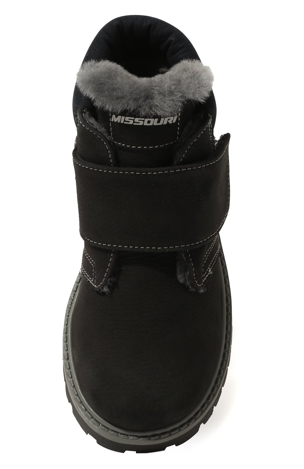 Детские кожаные ботинки MISSOURI черного цвета, арт. 4911/20-26 | Фото 4 (Материал утеплителя: Натуральный мех)