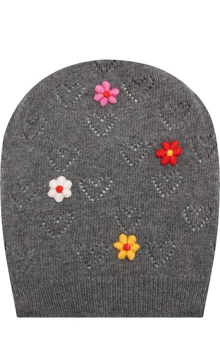 Детского шапка фактурной вязки DOLCE & GABBANA серого цвета, арт. LBKH00/JAMEX | Фото 1 (Статус проверки: Проверена категория, Требуются правки)