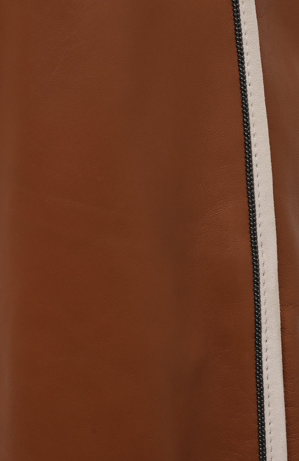 Женские кожаные шорты BRUNELLO CUCINELLI коричневого цвета, арт. MPTAN5591 | Фото 5 (Женское Кросс-КТ: Шорты-одежда; Стили: Гламурный; Кросс-КТ: Широкие; Длина Ж (юбки, платья, шорты): Миди; Материал подклада: Синтетический материал; Материал внешний: Натуральная кожа)