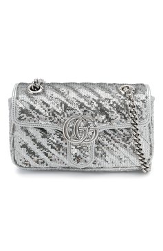 Женская сумка gg marmont 2.0 mini GUCCI серебряного цвета, арт. 446744/9SYXP | Фото 6 (Женское Кросс-КТ: Вечерняя сумка; Сумки-технические: Сумки через плечо; Ремень/цепочка: С цепочкой, На ремешке; Региональные ограничения белый список (Axapta Mercury): RU; Размер: mini; Материал: Текстиль)