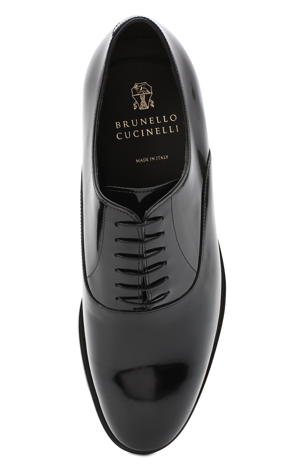 Мужские кожаные оксфорды BRUNELLO CUCINELLI черного цвета, арт. MZUSUMK937 | Фото 5 (Материал внутренний: Натуральная кожа; Стили: Классический; Мужское Кросс-КТ: Вечерняя обувь; высота каблука: 2,7; ширина носка стельки: 9,1, 9,4; толщина подошвы: 1,2)