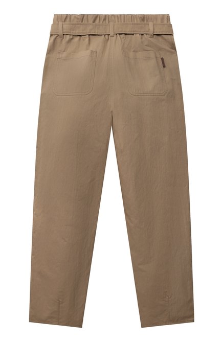 Детские хлопковые брюки BRUNELLO CUCINELLI бежевого цвета, арт. B0F48P053C | Фото 2 (Материал внешний: Хлопок; Случай: Повседневный; Ростовка одежда: 12 лет | 152 см)