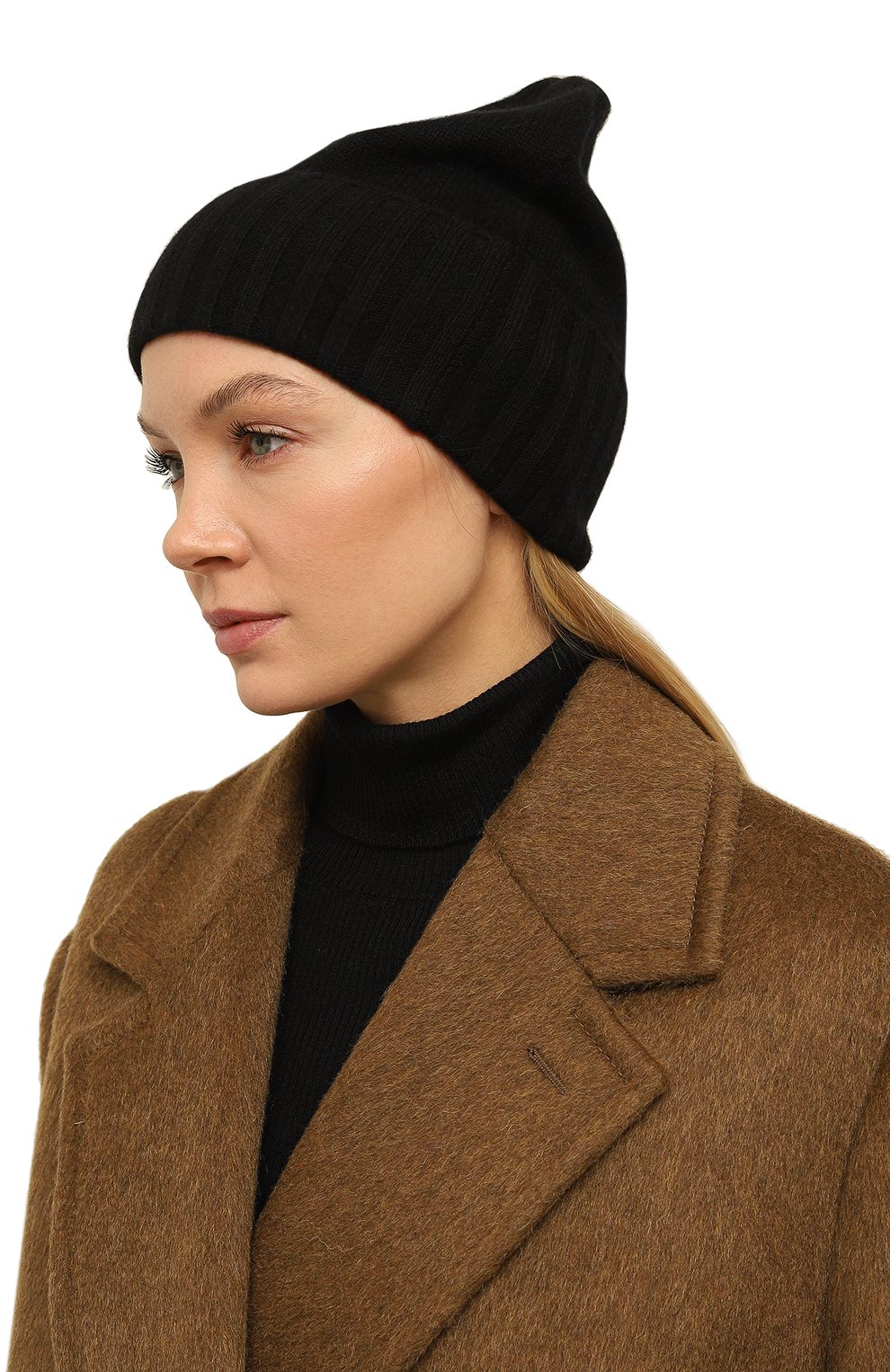 Женская кашемировая шапка NOT SHY черного цвета, арт. 4102030C | Фото 2 (Материал: Текстиль, Кашемир, Шерсть; Материал сплава: Проставлено; Нос: Не проставлено)