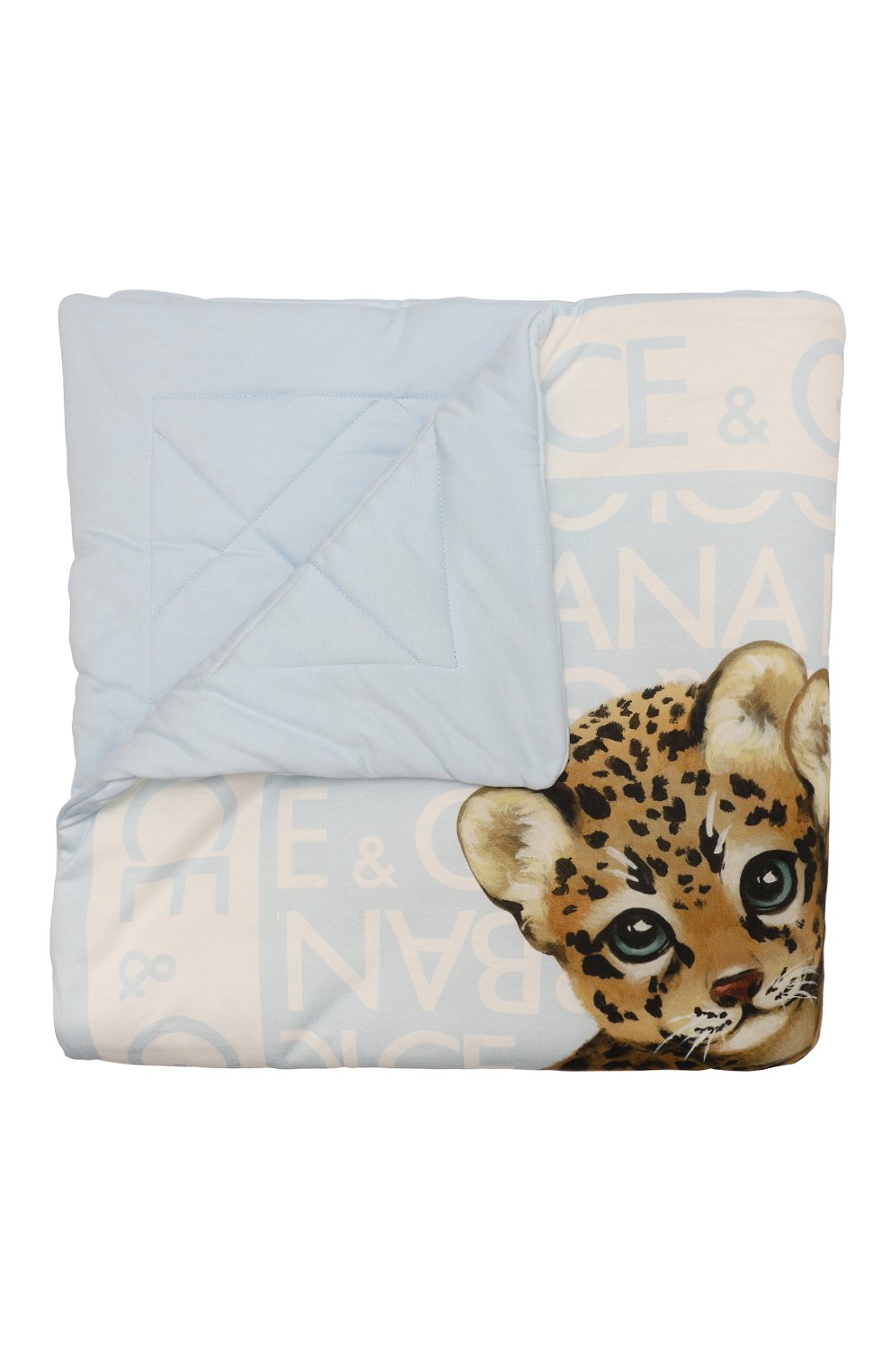 Детского хлопковое одеяло DOLCE & GABBANA голубого цвета, арт. LNJAE1/G7K3R | Фото 1 (Материал: Текстиль, Хлопок; Материал сплава: Проставлено; Нос: Не проставлено)