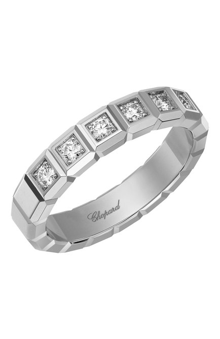 Женские кольцо CHOPARD бесцветного цвета, арт. 829834-1039 | Фото 1 (Материал сплава: Белое золото; Драгоценные камни: Бриллианты)