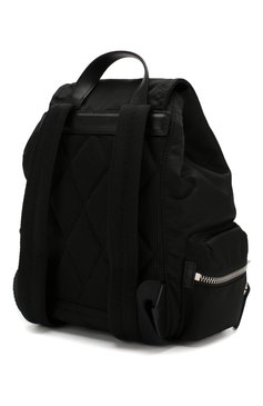 Женский рюкзак BURBERRY черного цвета, арт. 8021258 | Фо то 3 (Размер: medium; Ремень/цепочка: На ремешке; Материал: Текстиль)