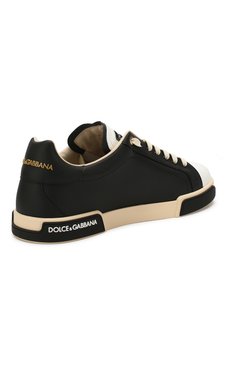 Мужские кожаные кеды portofino DOLCE & GABBANA черно-белого цвета, арт. CS1705/AA335 | Фото 4 (Материал внутренний: Натуральная кожа; Стили: Классический; Материал утеплителя: Без утеплителя; Подошва: Плоская; Статус проверки: Проверена категория; Длина стельки: 24,5, 25,3, 25,5, 26,1, 26,3, 26,9, 27,1, 27,7, 27,9, 28,5, 28,7, 29,3, 30,1)