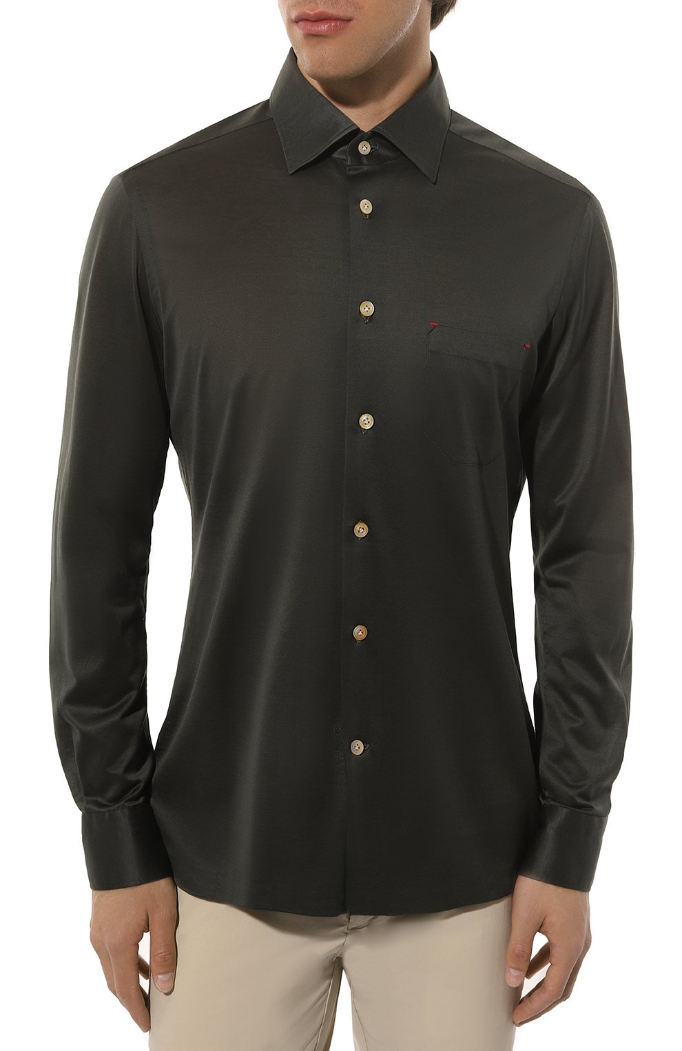 Хлопковая рубашка Kiton  UMCNERH0841313 Фото 3