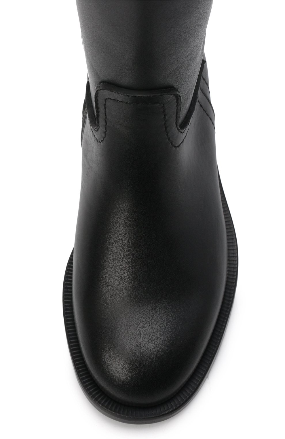 Детские кожаные сапоги FENDI черного цвета, арт. JFR340/AGDV/27-31 | Фото 4 (Материал внутренний: Натуральная кожа; Материал сплава: Проставлено; Нос: Не проставлено)