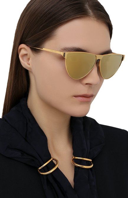 Женские солнцезащитные очки BOTTEGA VENETA золотого цвета, арт. BV1070S | Фото 2 (Тип очков: С/з; Региональные ограничения белый список (Axapta Mercury): RU; Очки форма: Cat-eye; Оптика Гендер: оптика-женское)