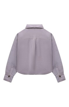 Детское рубашка изо льна и хлопка BRUNELLO CUCINELLI сиреневого цвета, арт. BD698C600B | Фото 2 (Рукава: Длинные; Случай: Повседневный; Материал внешний: Хлопок, Лен)