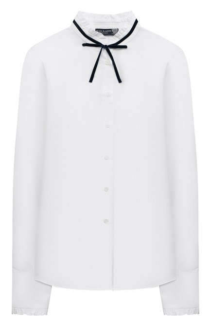 Детское хлопковая блузка DAL LAGO белого цвета по цене 10900 руб., арт. R411B/7628/13-16 | Фото 1