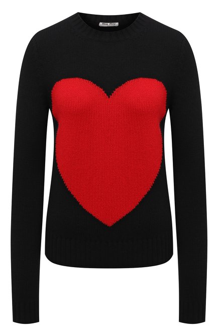 Женский шерстяной свитер MIU MIU черного цвета по цене 145000 руб., арт. MML453-1H3S-F0002 | Фото 1