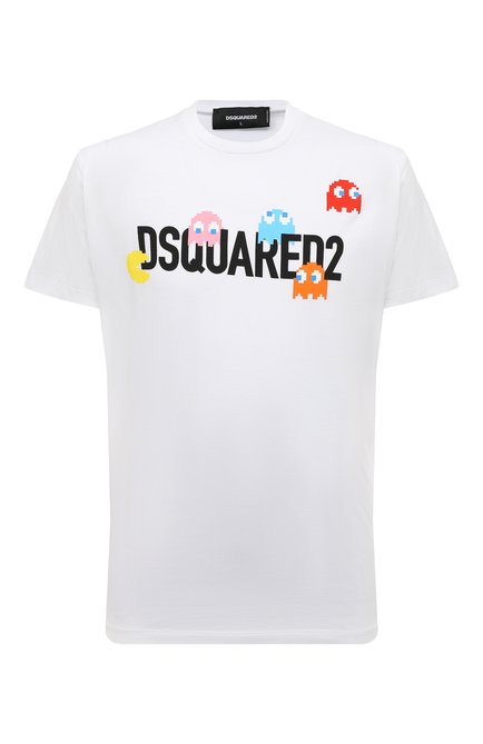 Мужская хлопковая футболка DSQUARED2 белого цвета по цене 39850 руб., арт. S71GD1349/S23009 | Фото 1
