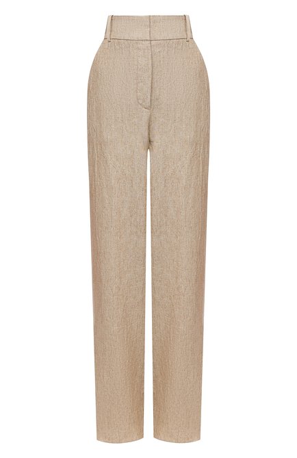 Женские льняные брюки GIORGIO ARMANI бежевого цвета по цене 113500 руб., арт. 1WHPP0JF/T022Q | Фото 1