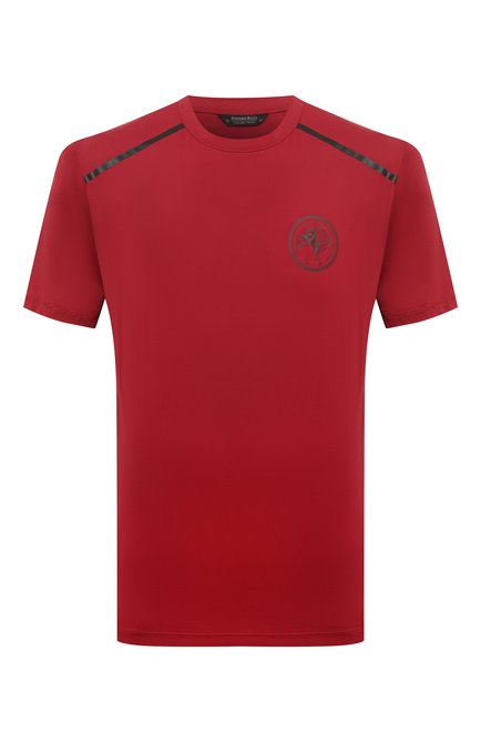 Мужская футболка STEFANO RICCI красного цвета, арт. MYH3400010/A15540 | Фото 1 (Рукава: Короткие; Длина (для топов): Стандартные; Драгоценные камни: Проставлено; Материал сплава: Проставлено; Материал внешний: Синтетический материал)