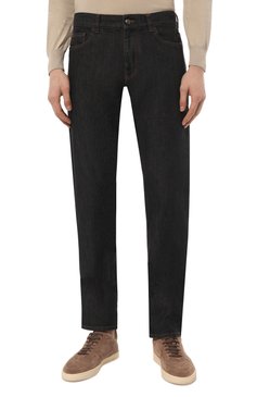 Мужские джинсы CANALI черного цвета, арт. 91700/PD00018 | Фото 3 (Силуэт М (брюки): Прямые; Кросс-КТ: Деним; Длина (брюки, джинсы): Стандартные; Материал внешний: Хлопок, Деним; Статус проверки: Проверена категория)