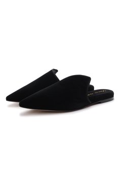 Женского домашние туфли OLIVIA VON HALLE черного цвета, арт. SL0006 | Фото 1 (Материал внешний: Текстиль; Подошва: Платформа; Каблук высота: Низкий; Материал внутренний: Натуральная кожа, Текстиль)