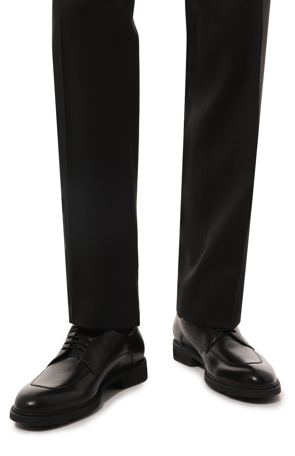 Мужские кожаные дерби BOSS черного цвета, арт. 50483939 | Фото 3 (Материал сплава: Проставлено; Нос: Не про�ставлено; Стили: Классический; Материал внутренний: Текстиль)