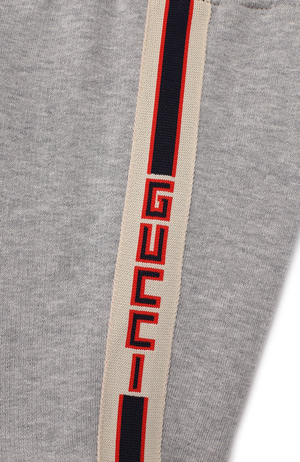 Детские хлопковые джоггеры с лампасами GUCCI серого цвета, арт. 518783/X9W10 | Фото 3 (Кросс-КТ НВ: Джоггеры; Статус проверки: Проверено, Проверена категория)
