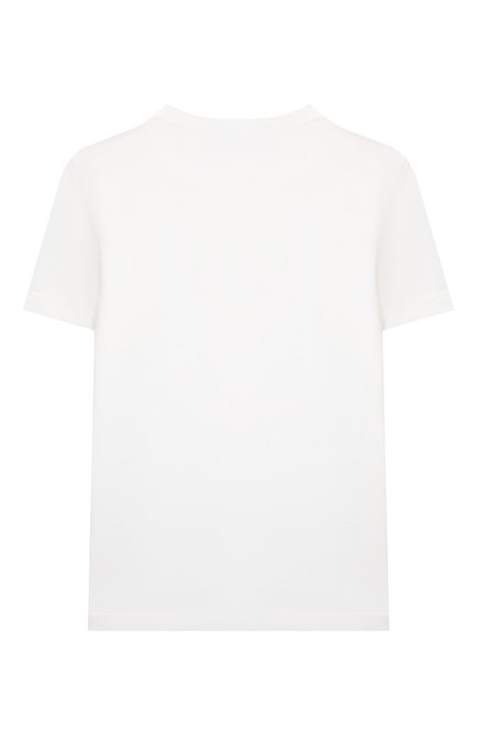 Детская хлопковая футболка STONE ISLAND белого цвета, арт. 761620147/4 | Фото 2 (Материал внешний: Хлопок; Рукава: Короткие; Мальчики Кросс-КТ: Футболка-одежда)