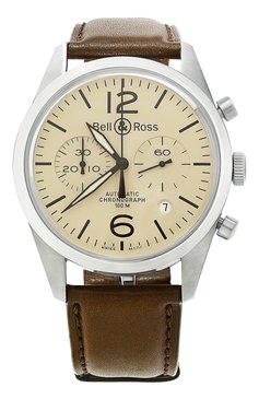 Мужские часы original beige BELL&ROSS бесцветного цвета, арт. BRV126-BEI-ST/SCA | Фото 1 (Механизм: Автомат; Материал корпуса: Сталь; Цвет циферблата: Другое)