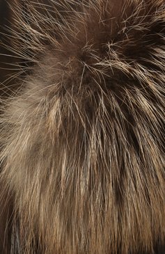 Мужская шапка-ушанка с отделкой из меха лисы FURLAND коричневого цвета, арт. 0001109610004600000 | Фото 3 (Материал: Натуральный мех)