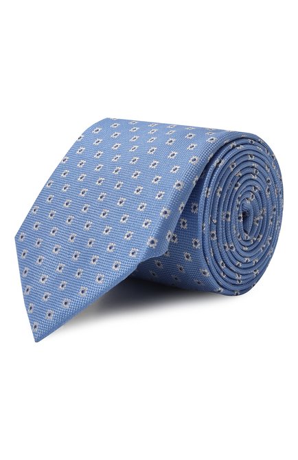 Мужской шелковый галстук BOSS голубого цвета по цене 9785 руб., арт. 50512605 | Фото 1