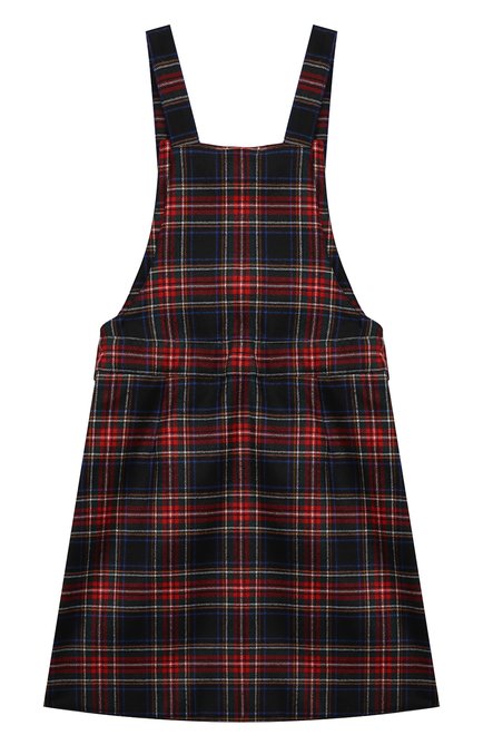 Детское шерстяной сарафан DOLCE & GABBANA разноцветного цвета, арт. L52DP4/FQCA2/2-6 | Фото 2 (Материал подклада: Хлопок; Материал внешний: Шерсть; Девочки Кросс-КТ: Сарафан-одежда; Рукава: Короткие; Девочки-школьная форма: Платья; Региональные ограничения белый список (Axapta Mercury): RU; Ростовка одежда: 2 года | 92 см, 3 года | 98 см, 4 года | 104 см, 5 лет | 110 см, 6 лет | 116 см)