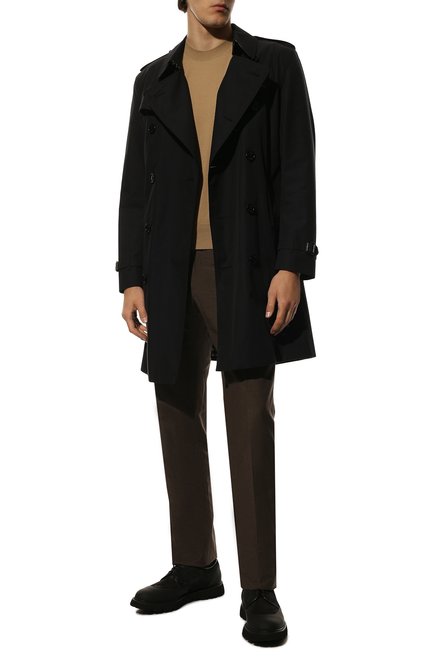 Мужские кожаные дерби DOUCAL'S темно-серого цвета, арт. DU2727G0TEPT485NN05 | Фото 2 (Материал внешний: Текстиль; Материал внутренний: Текстиль; Стили: Классический, Кэжуэл)