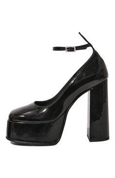 Женские кожаные туфли MATTIA CAPEZZANI черного цвета, арт. W254/VERNICE | Фото 4 (Материал внутренний: Натуральная кожа; Каблук тип: Устойчивый)