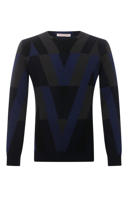 Мужской шерстяной свитер VALENTINO темно-синего цвета по цене 119500 руб., арт. XV3KC19F866 | Фото 1