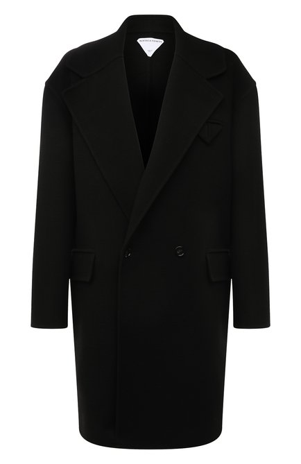 Мужской кашемировое пальто BOTTEGA VENETA черного цвета, арт. 686160/VF3W0 | Фото 1 (Материал внешний: Шерсть, Кашемир; Длина (верхняя одежда): До колена; Рукава: Длинные; Мужское Кросс-КТ: пальто-верхняя одежда; Стили: Минимализм)