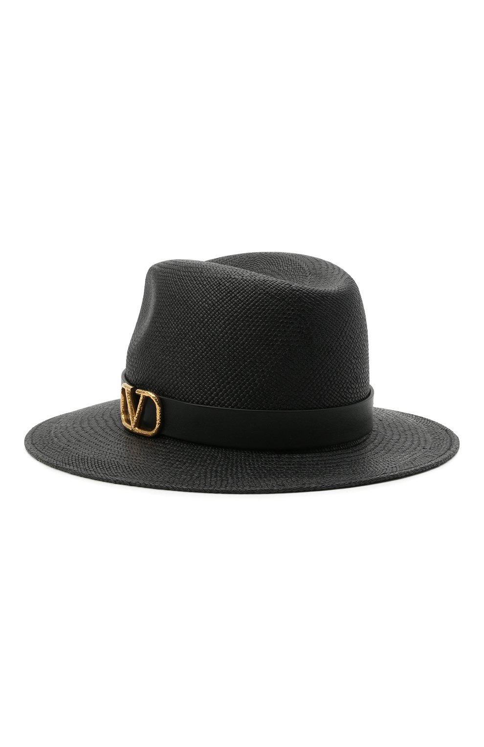 Женская соломенная шляпа  VALENTINO черного цвета, арт. VW2HAA31/KZN | Фото 3 (Региональные ограничения белый список (Axapta Mercury): RU; Материал: Растительное волокно)