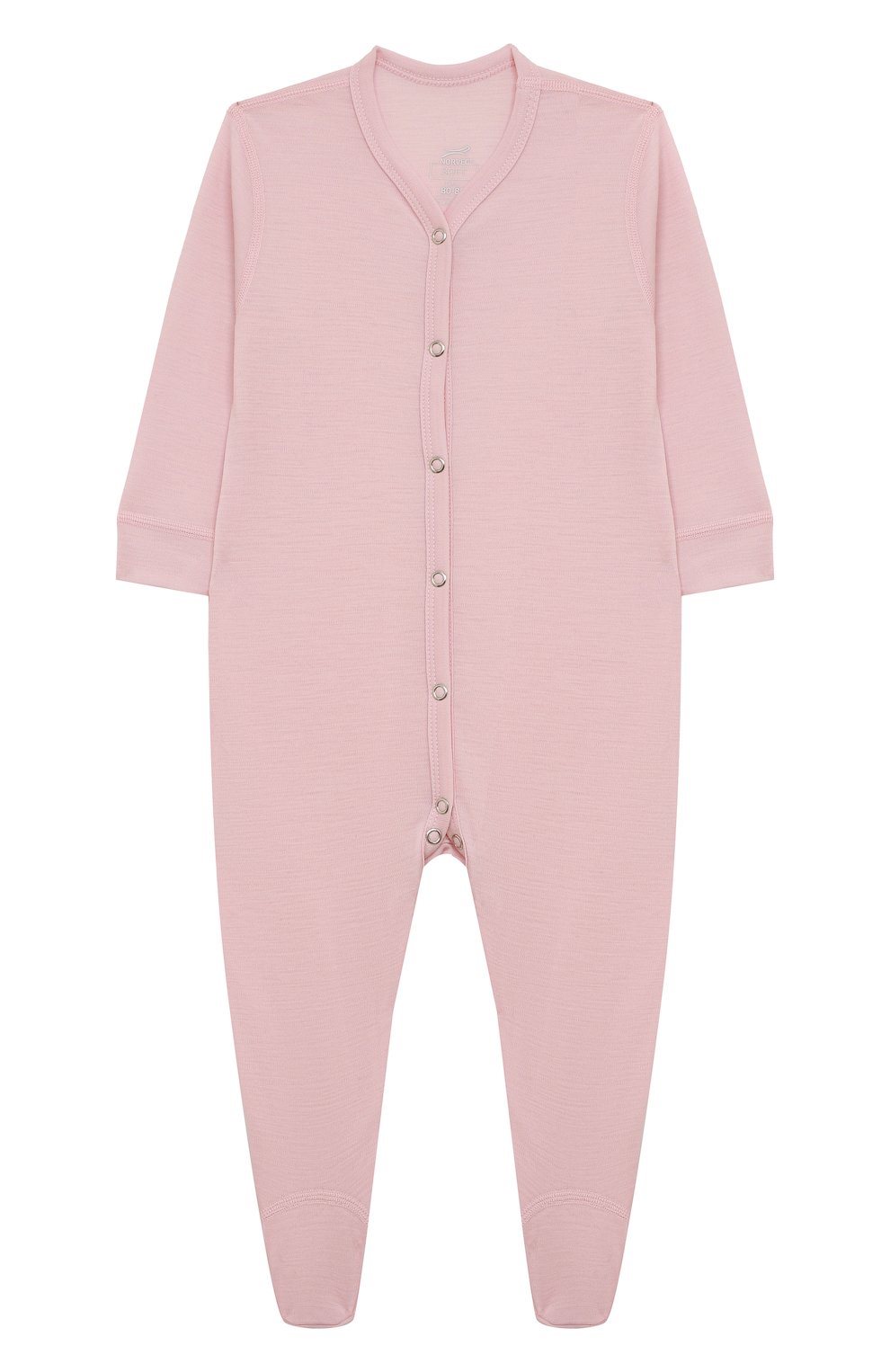 Детский шерстяной комбинезон NORVEG розового цвета, арт. 5SBOURU-042 | Фото 1 (Материал внешний: Шерсть; Кросс-КТ НВ: Комбинезон - одежда)
