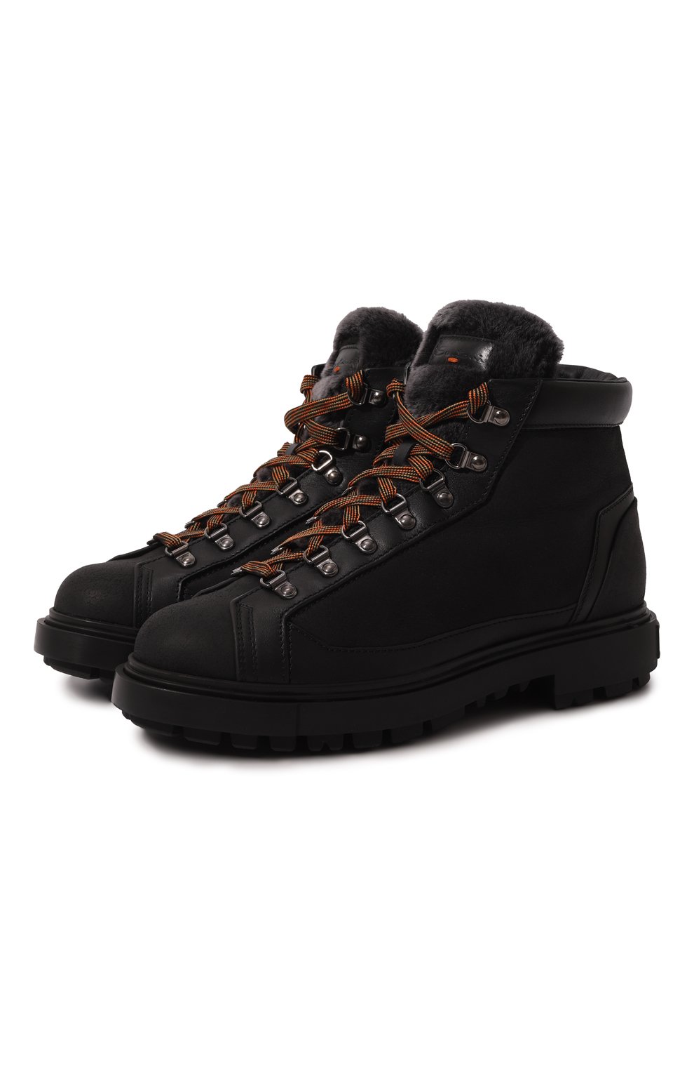 Мужские черные кожаные ботинки SANTONI купить в интернет-магазине ЦУМ, арт.MGSM18274NER0TCXN01