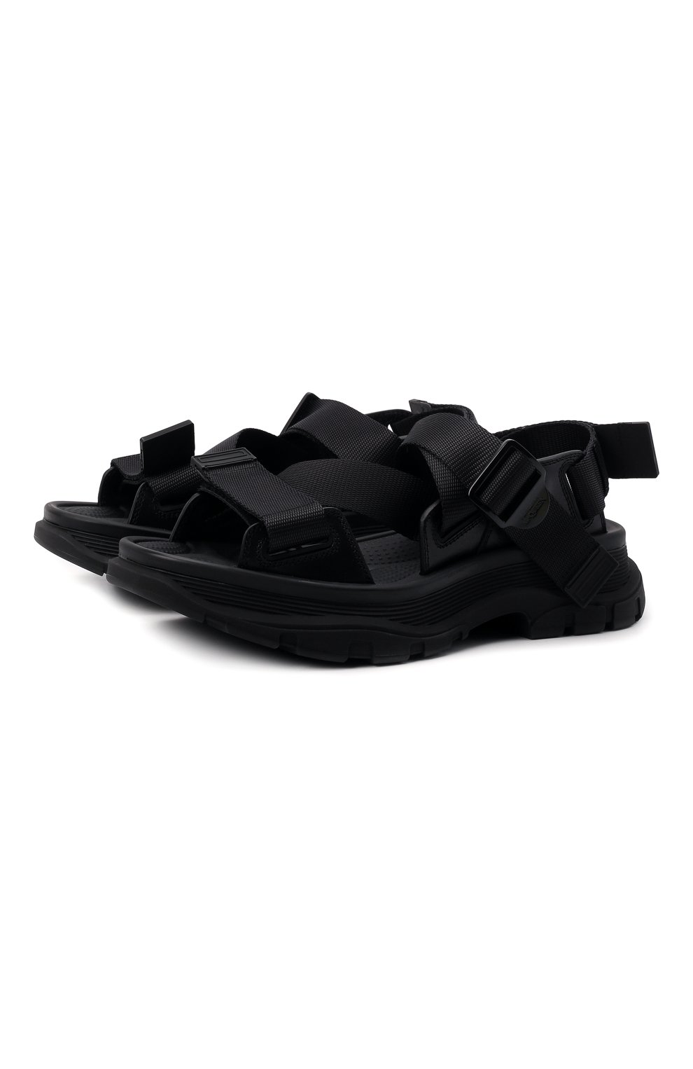 Текстильные сандалии Alexander McQueen черного цвета