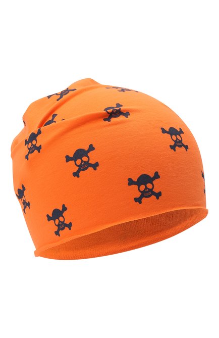 Детского хлопковая шапка CATYA оранжевого цвета, арт. 216082 | Фото 1 (Материал: Хлопок, Текстиль)