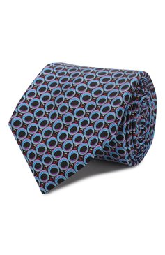 Мужской шелковый галстук ZILLI голубого цвета, арт. 50233/TIES | Фото 1 (Принт: С принтом; Материал: Текстиль, Шелк)