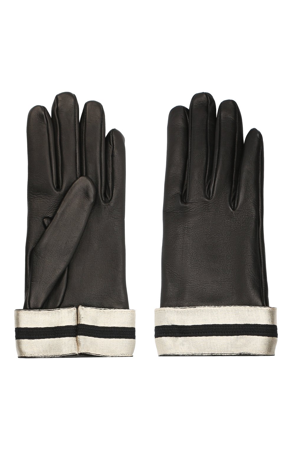 Женские кожаные перчатки GIORGIO ARMANI черного цвета, арт. 794212/0A212 | Фото 2 (Материал: Натуральная кожа)
