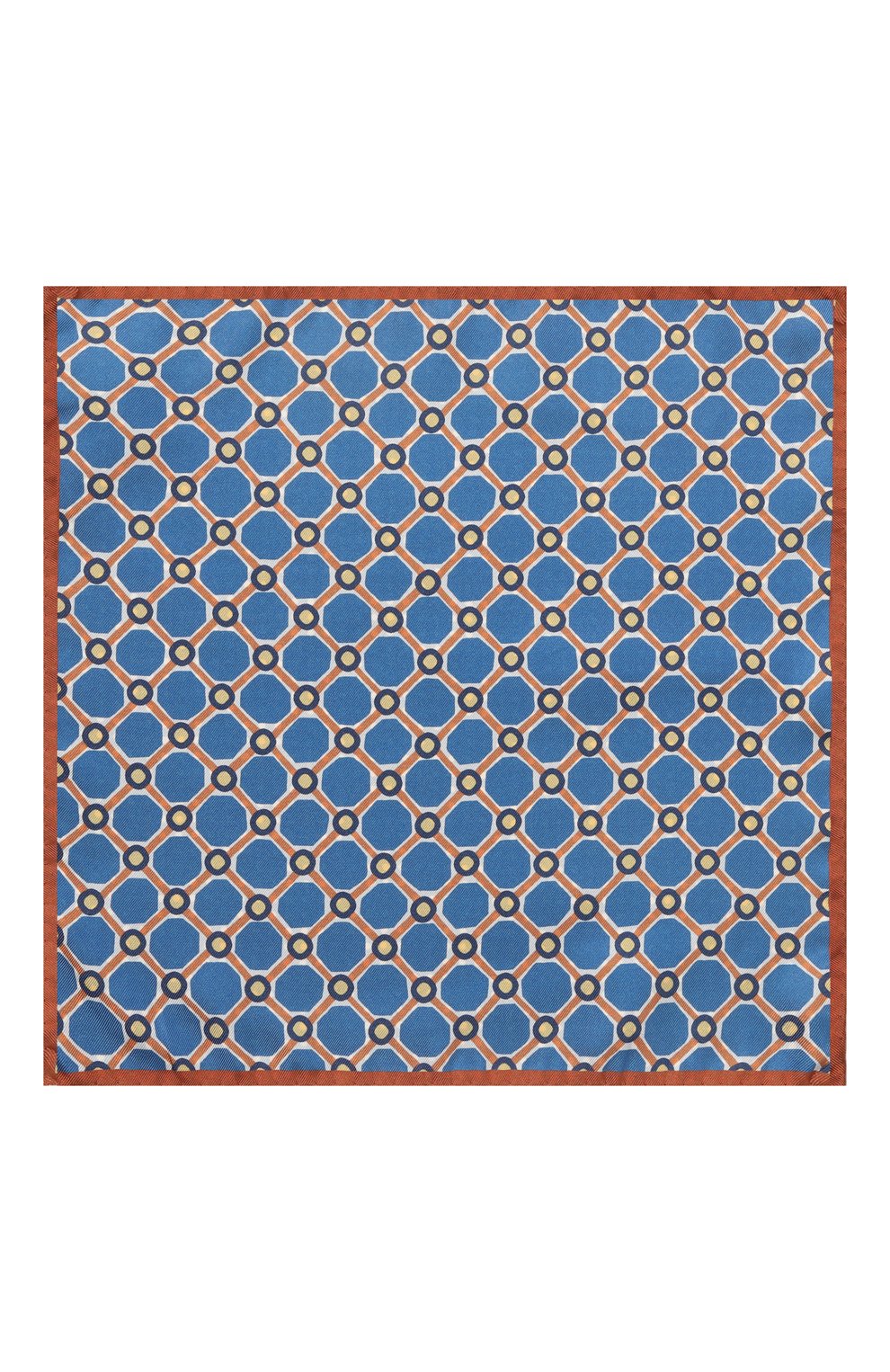 Мужской шелковый платок ALTEA синего цвета, арт. 2358438 | Фото 3 (Материал: Текстиль, Шелк; Материал сплава: Проставлено; Нос: Не проставлено)