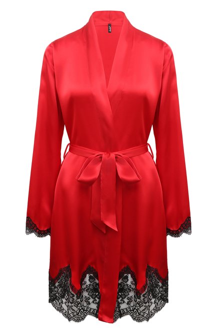 Женский шелковый халат AUBADE красного цвета, арт. QS65 | Фото 1 (Материал внешний: Шелк; Материал сплава: Проставлено; Нос: Не проставлено)
