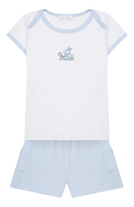 Детский комплект из топа и шорт MAGNOLIA BABY голубого цвета, арт. 649-102-LB | Фото 1 (Материал внешний: Хлопок; Рукава: Короткие; Кросс-КТ НВ: Костюм)