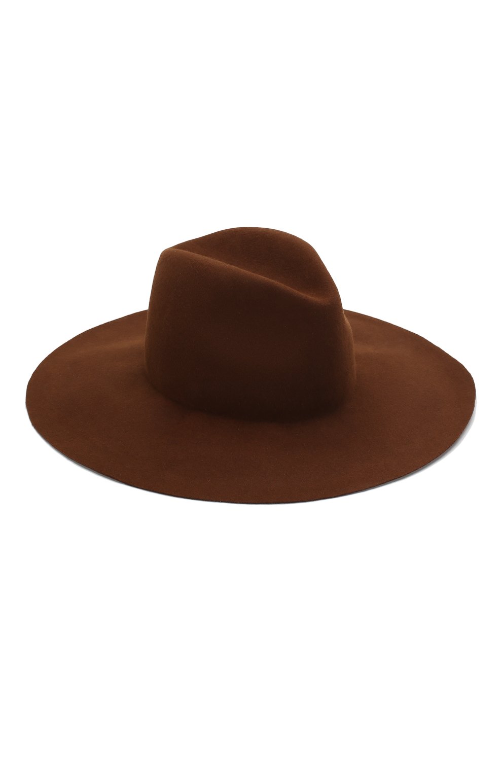 Женская фетровая шляпа  VALENTINO коричневого цвета, арт. TW2HEA35/WDW | Фото 1 (Материал: Текстиль, Шерсть)