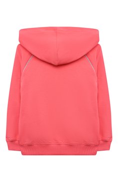 Детский хлопковое худи MOSCHINO кораллового цвета, арт. HUF05Q/LDA13/4A-8A | Фото 2 (Рукава: Длинные; Материал сплава: Проставлено; Материал внешний: Хлопок; Драгоценные камни: Проставлено; Девочки Кросс-КТ: Худи-одежда; Ростовка одежда: 5 лет | 110 см, 6 лет | 116 см, 8 лет | 128 см)