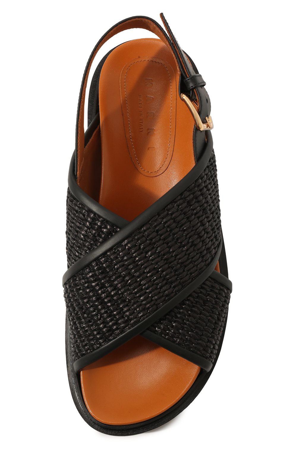 Женские комбинированные сандалии fussbett MARNI черного цвета, арт. FBMS013801/P3860 | Фото 6 (Материал внешний: Текстиль; Подошва: Платформа; Материал внутренний: Натуральная кожа)