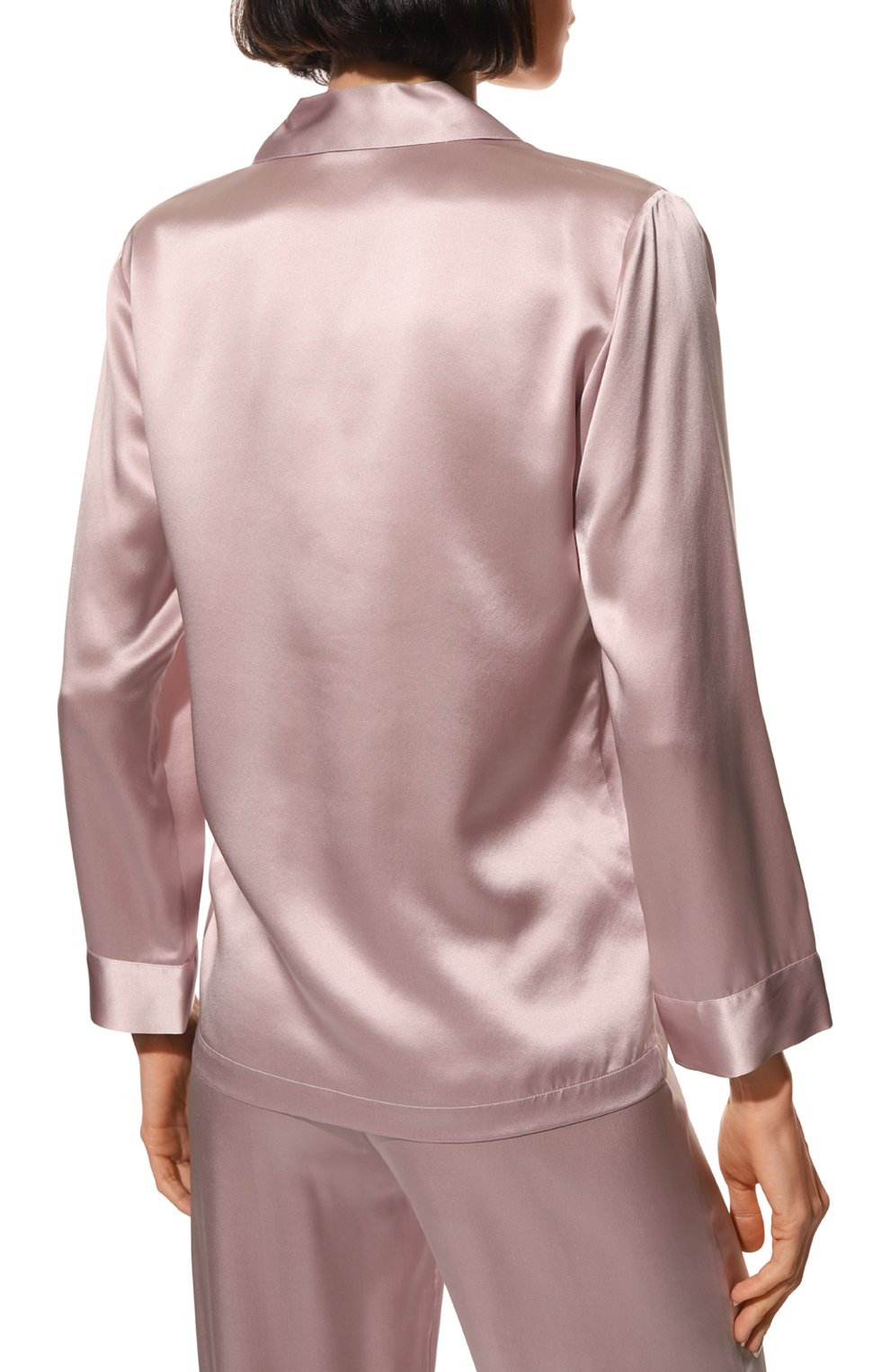 Женская шелковая пижама LUNA DI SETA светло-розового цвета, арт. VLST08007 | Фото 4 (Материал внешний: Шелк)