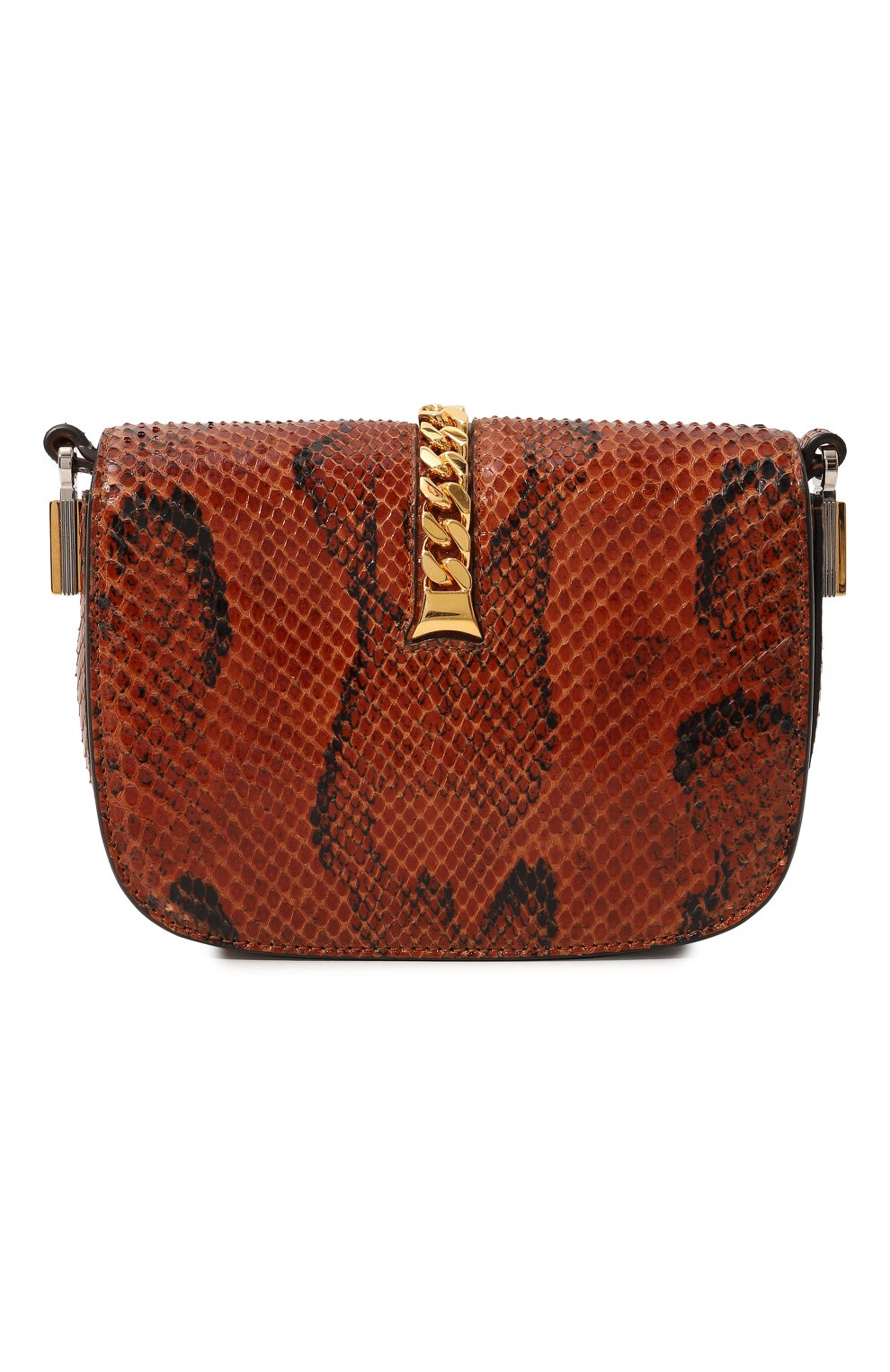 Женская сумка sylvie 1969 mini из кожи питона GUCCI коричневого цвета, арт. 615965 LU30X | Фото 6 (Сумки-технические: Сумки через плечо; Материал: Экзотическая кожа, Натуральная кожа; Размер: mini; Ремень/цепочка: На ремешке)