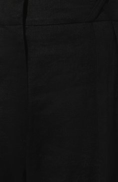 Женские брюки изо льна и вискозы ROHE черного цвета, арт. 407-30-043 | Фото 5 (Силуэт Ж (брюки и джинсы): Широкие; Женское Кросс-КТ: Брюки-одежда; Материал сплава: Проставлено; Материал внешний: Вискоза, Лен; Стили: Кэжуэл)