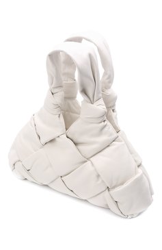 Женская сумка padded lock small BOTTEGA VENETA белого цвета, арт. 680163/V1F20 | Фото 5 (Сумки-технические: Сумки top-handle; Материал: Натуральная кожа; Материал сплава: Проставлено; Драгоценные камни: Проставлено; Размер: small)
